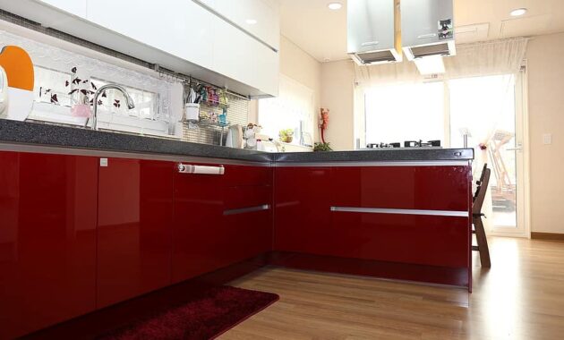 homes for sale kitchen interior red