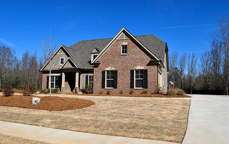 house wood family driveway architecture home building brick lawn