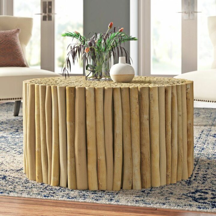 natural and organic theme round coffee table